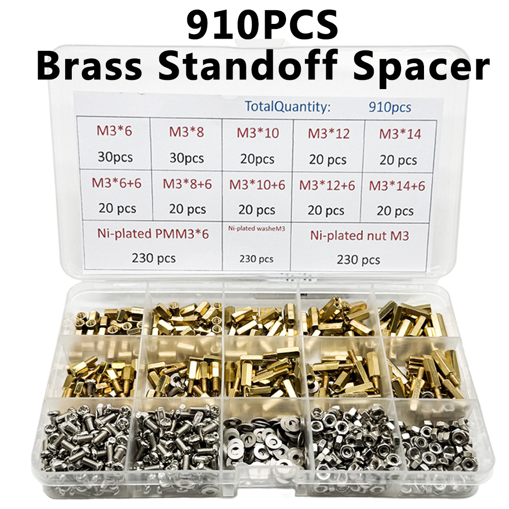 910PCS M3 Brass Standoff Space - Pcb Holder Clamp recensie en prijs